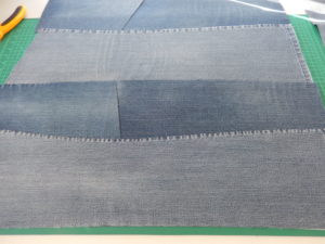 assembled denim panel